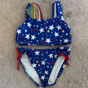 Cat & Jack Starry Girls Bikini - Blue and Red